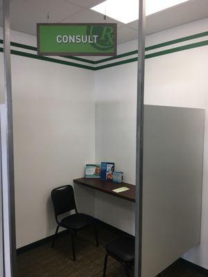 CONSULTATION PLACE FOR YOU AND THE PHARMACIST FOR YOUR PRIVACY