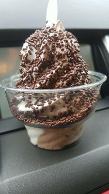 Soft serve Twist with chocolate jimmies!