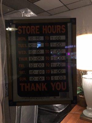 Store Hours