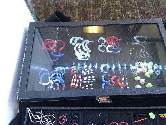 Partial case of available body jewelry