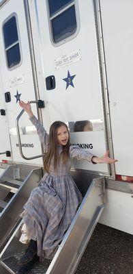 Anna on the set of "Outer Range" an Amazon Series with Josh Brolin