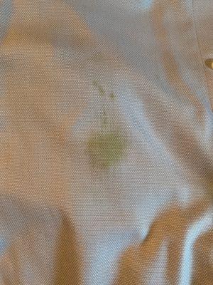 Stain on dress shirt that was hidden