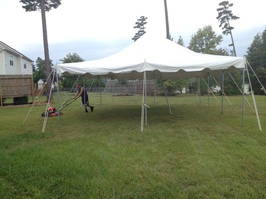 20 x 30 pole tent for a backyard party