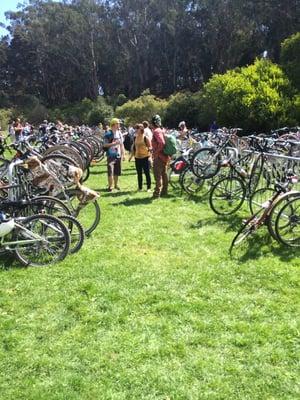 Bike parade after mass