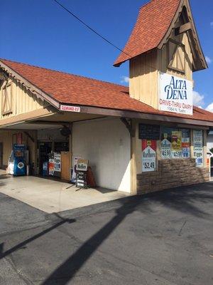 Cool drive thru dairy market.  Been here for years surprised not on Yelp.