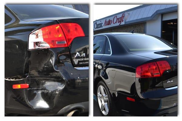 A3 Rear body collision and bumper replacement