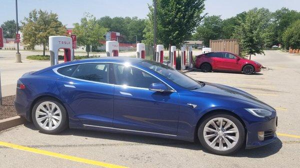 8 superchargers in the Hy-Vee parking lot here. Yay!