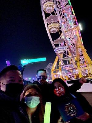 Group pic after Electric Mile. Unfortunately, you can't ride the ferris wheel.