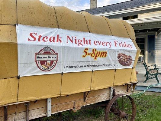 Yes steak night every Friday night all summer ( Friday and Saturday in winter )