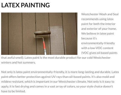 Westchester Wash and Seal recommends using latex paint! ttp://westchesterwashandseal.com/latex-painting/