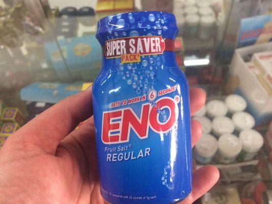 ENO salt- which is actually an antacid like Toms