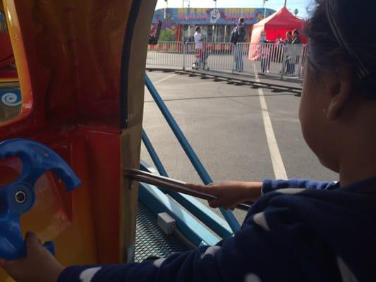 View from inside the mini circus train.