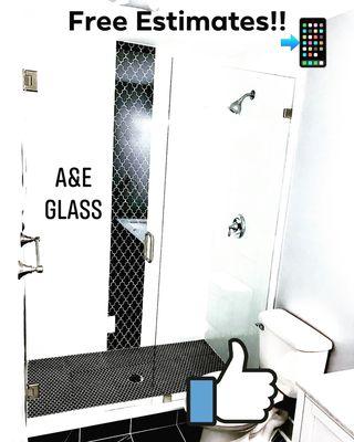 3/8" Clear Glass 
Door and Panel with Clips