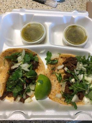 Beef Street Tacos w Tomatillo Salsa