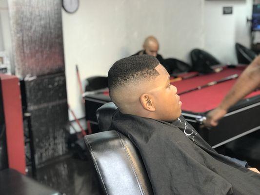 Bald Mid Fade with Edge Up