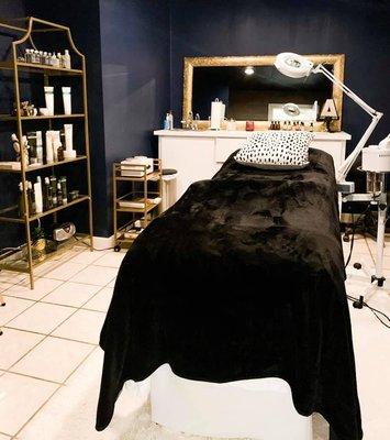 Facials, body waxing, brow tint, lash tint...the options are endless in this room!