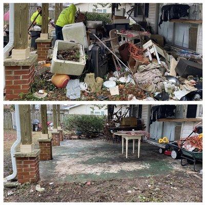 Junk Removal from back patio