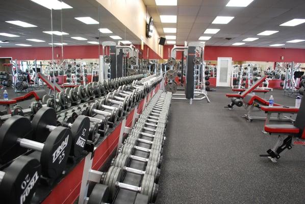 Weight Room. Dumbbells go up to 125lbs!