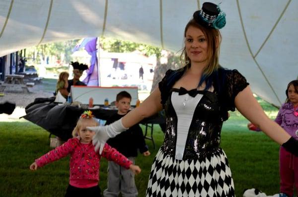 Teaching a dance routine at Art Outside 2013