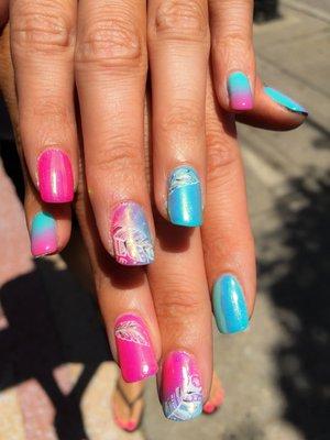 Gel Manicures with nail art