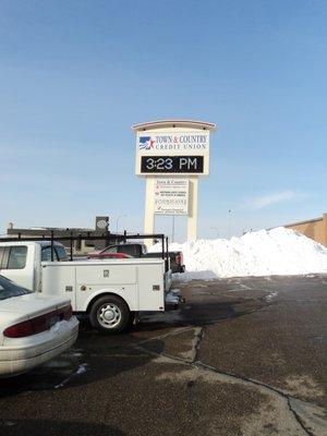 Digital sign outside the Minot Main branch on Broadway