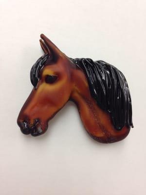 Glass Horsehead bead of Kiger Mustang