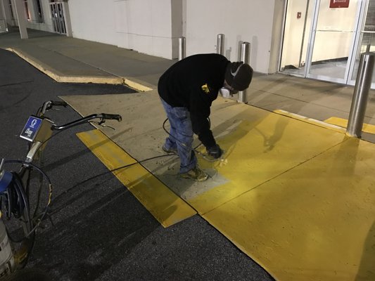 Paint curbs and spees bump to make your place attractive