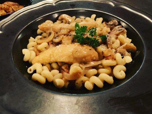 Sweet Chicken Marsala, with fresh Mushrooms and Al-Dente  pasta ..