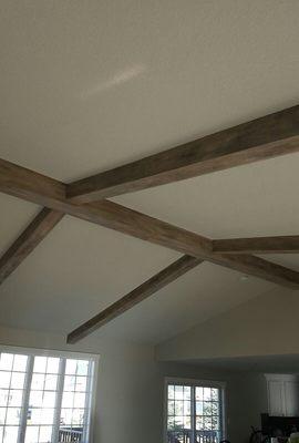 Stained interior beams