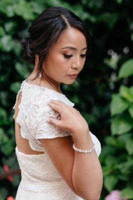 Modern Bridal Updo and Soft Warm Glam for Micro Wedding