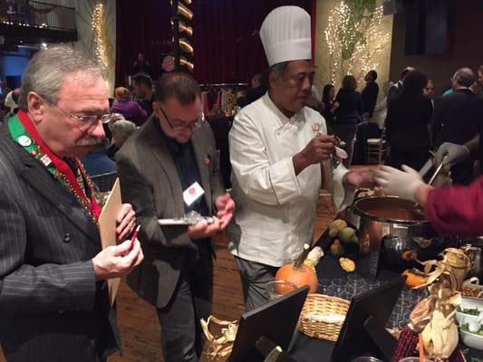 Three judges judging.