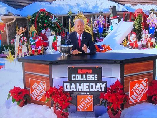 It's a snowy College Gameday in Lake Mary FL.