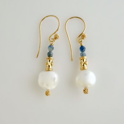 AAA freshwater pearls , kyanite gemstones and gold vermeil