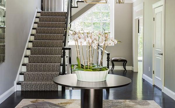 Refinish floor ,stair treads , and hand rail. Stain to all match.