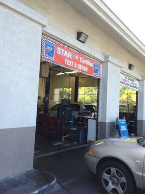 Smog check station off Marsh Road.