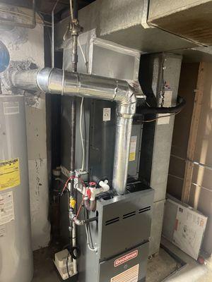 Furnace and evaporator, after installation.