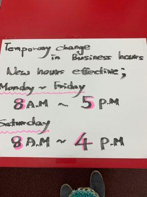 New hours