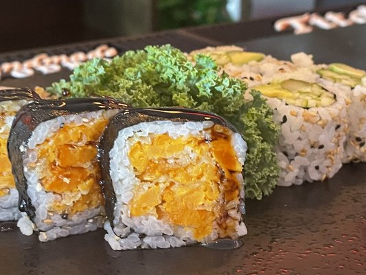 Sweet Potato Tempura Roll and A.A.C Roll lunch special