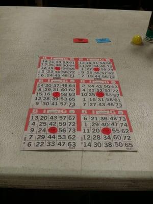 Getting ready to play bingo!