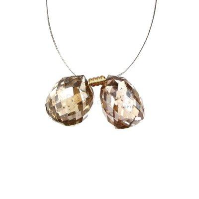 Champagne (Brown) Diamond Faceted Drops