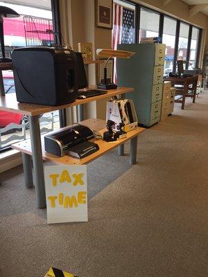 Tax time window display