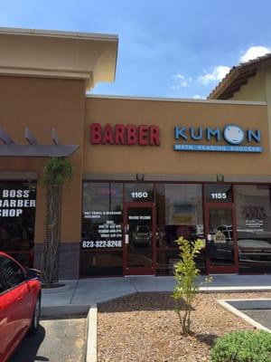 Boss Barber Shop hidden behind a plain Barber sign.