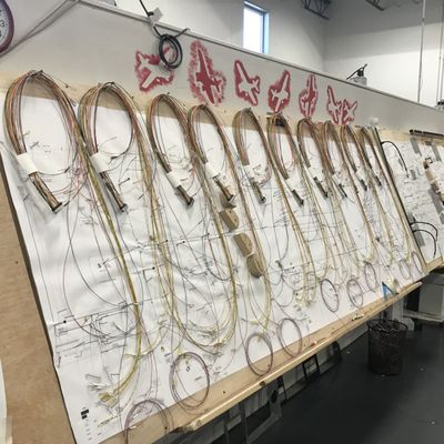 Wire harness production boards. All harnesses measured and tested with test reports and records.