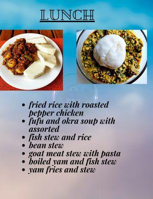 Fufu and egusi soup, yam and fish stew