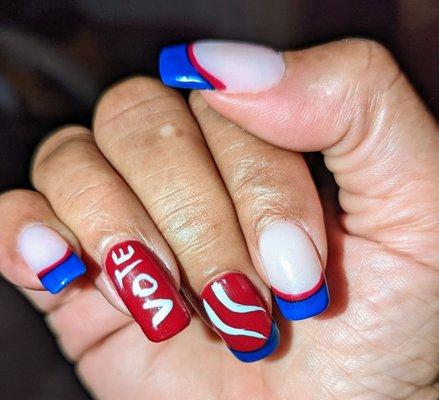 Needed some election-themed nails for work. Great job as usual!