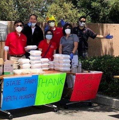 6-2-2020 State Farm Agents gave back to local heroes at Palo Alto Medical Foundation, 1,000 lunches provide to our Essential Heroes