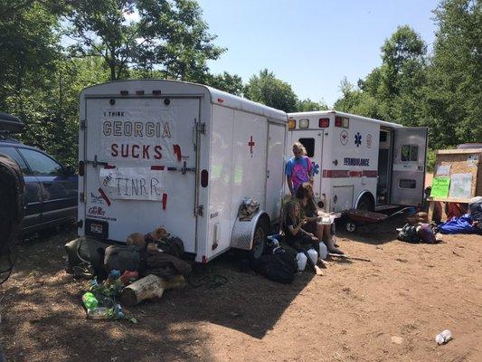 Rainbow family hippie gathering