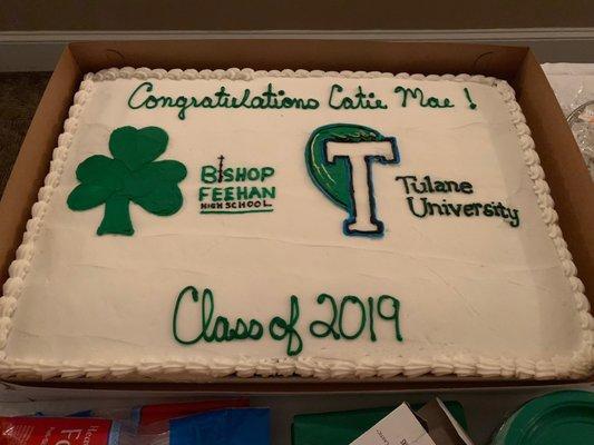 Daughter's high school grad party cake- it was delicious