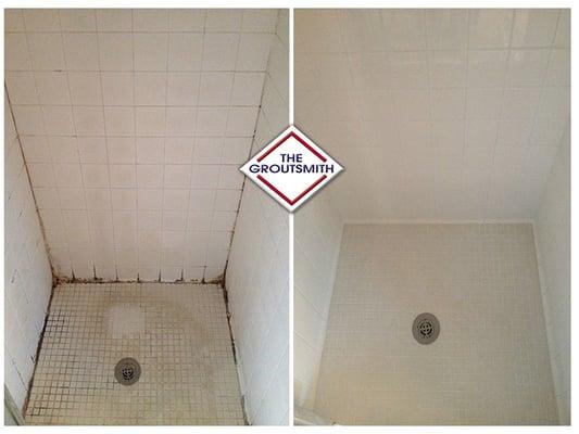 Shower tile and grout cleaning