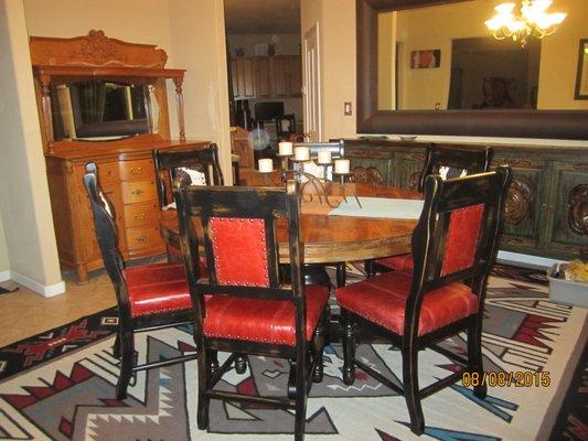 alder top table . king ranch chairs